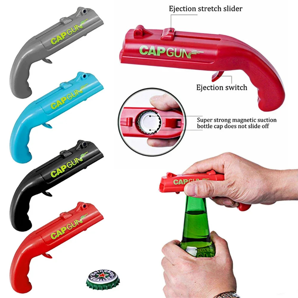Cap Gun Beer Bottle Opener Portable Beverage Drinking Opening Gun Cap Launcher Kitchen Party Supply Bar Tool Kitchen Acc - Image 3