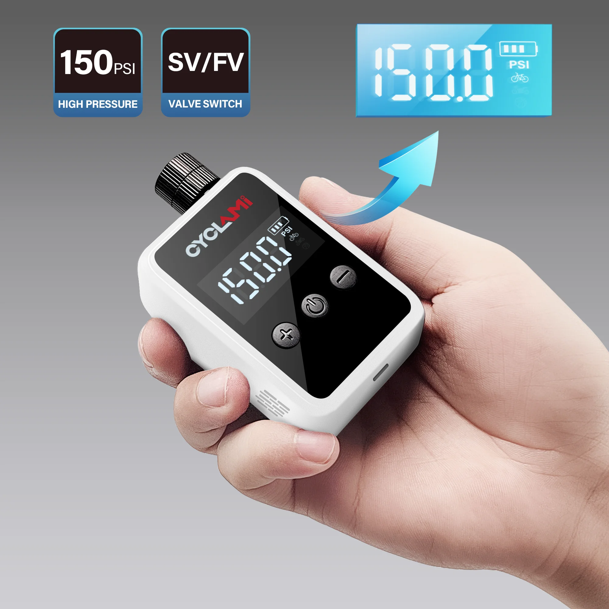 150PSI Portable Pocket Bike Electric Air Pump Schrader Presta Valve MTB MINI Rechargeable Compressor Tire Inflator CYCLA