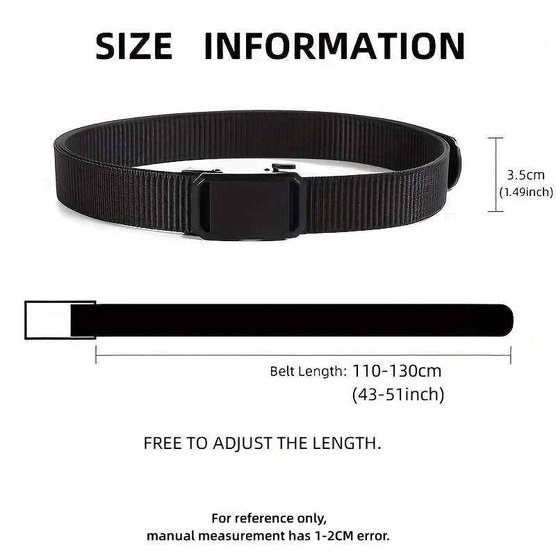 2026 New Automatic Buckle Belt, Canvas Tactical Workwear Casual Outdoor Military Training Pants Belt For Men Exercise be - Image 3