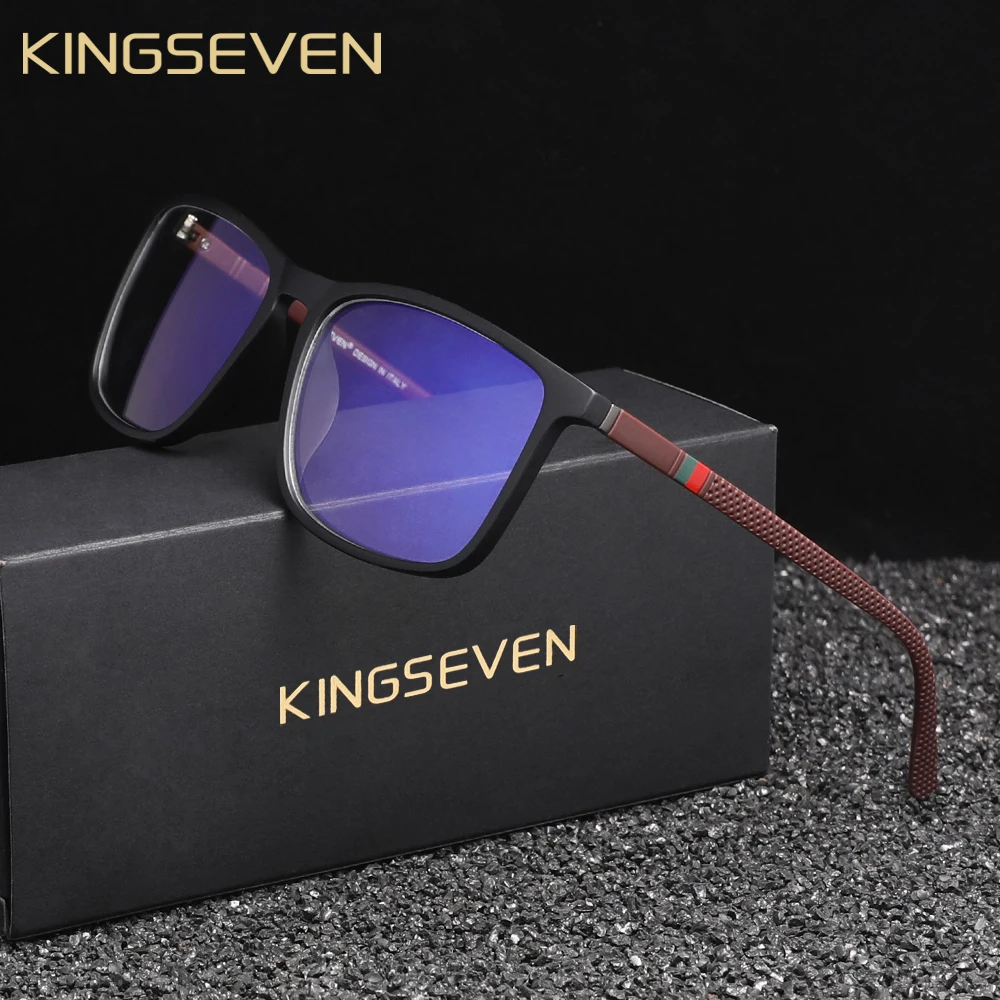 KINGSEVEN Blue Light Filter Transparent Glasses Men/Women Computer Anti-Blue Ray Eyewear Fashion Decorative Eyeglasses - Image 4