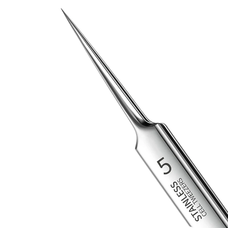 German Ultra-fine No. 5 Cell Pimples Blackhead Clip Tweezers Beauty Salon Special Scraping & Closing Artifact Acne Needl
