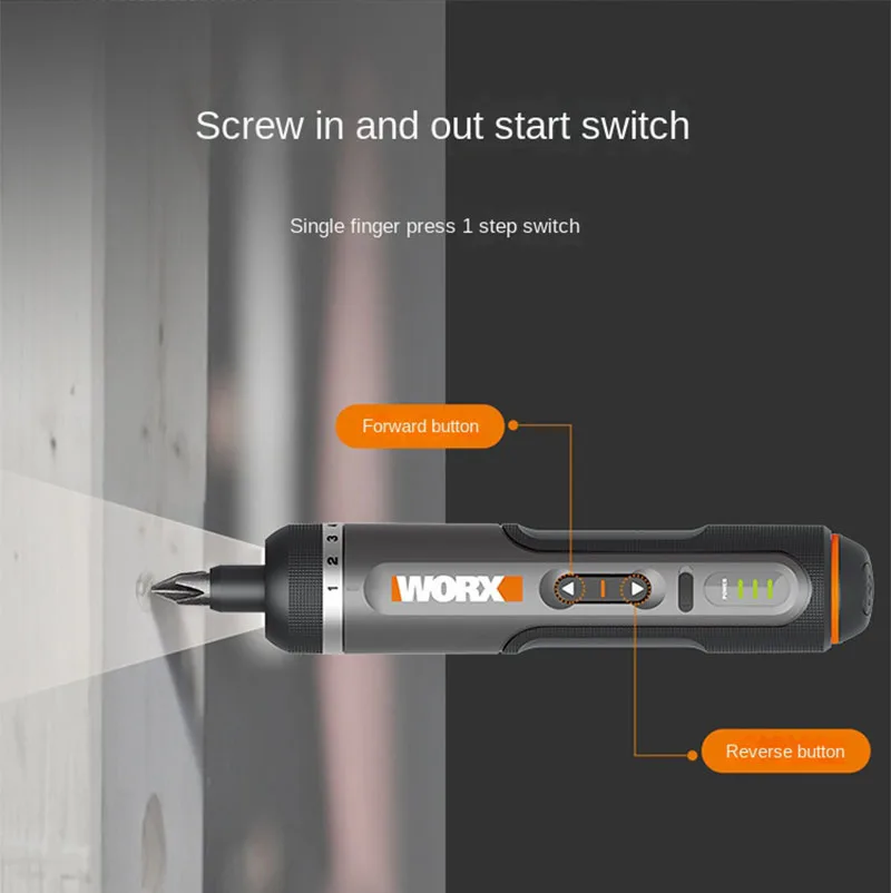 WORX WX242 Mini Electrical Screwdriver Set Smart Cordless Electric Screw Driver Rechargeable With 30 Bit Set Power Drill - Image 2