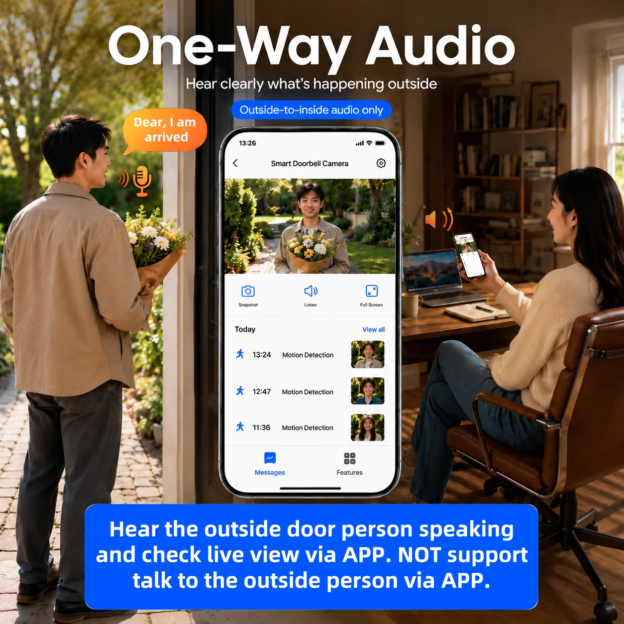 Tuya Smart 3MP 140° Wide View Angle Mini Digital Peephole Eye Viewer WiFi IR PIR Detection Doorbell Door Camera Alexa Go - Image 2