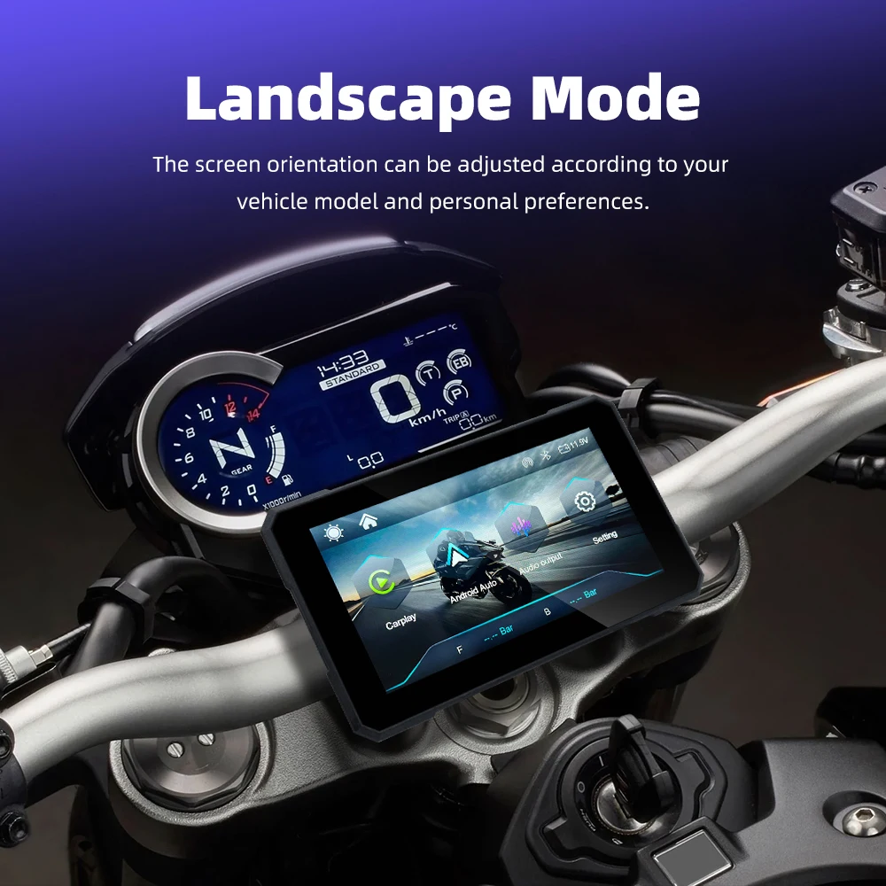5" Smart Motorcycle Display, Wireless CarPlay & Android Auto,Navigation Support, Siri & Google Assistant, IP67 Waterproo - Image 3
