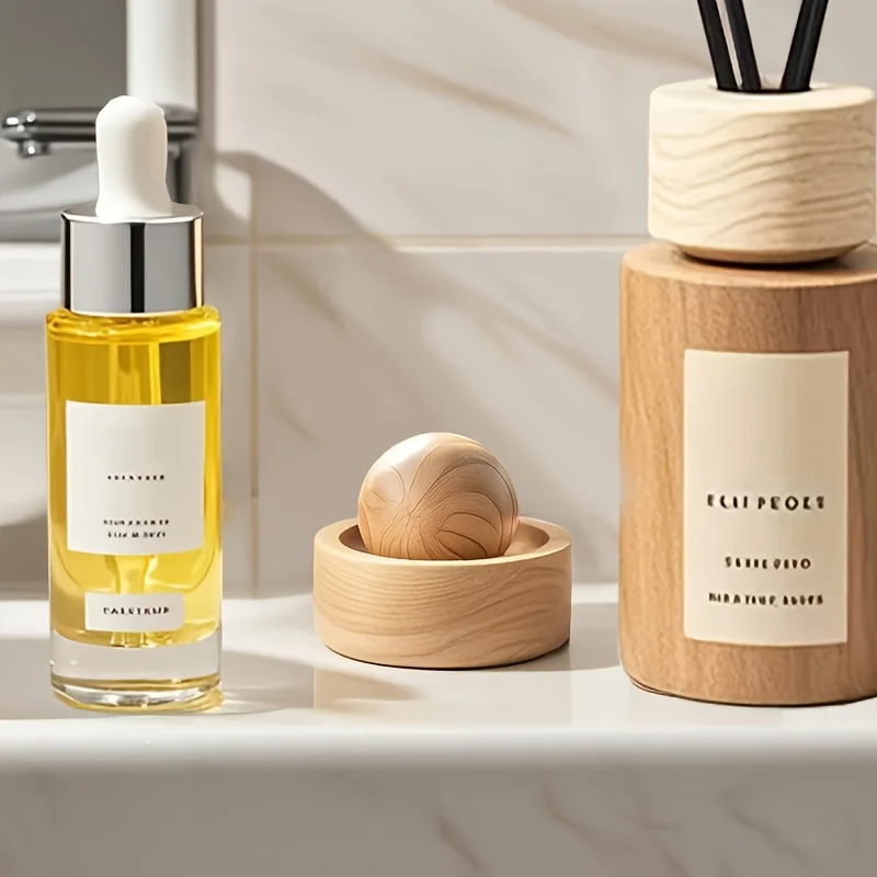 Car & Home Essential Oil Diffuser - Made of Wood Mini Cute Natural Fragrance Diffuser Suitable for Bedroom Living Room B - Image 4