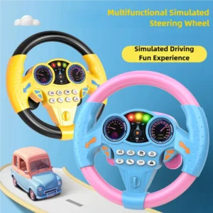 Children's Steering Wheel Toy, Simulated Co-Pilot 360-Degree Rotating Music Steering Wheel, Educational Enlightenment To