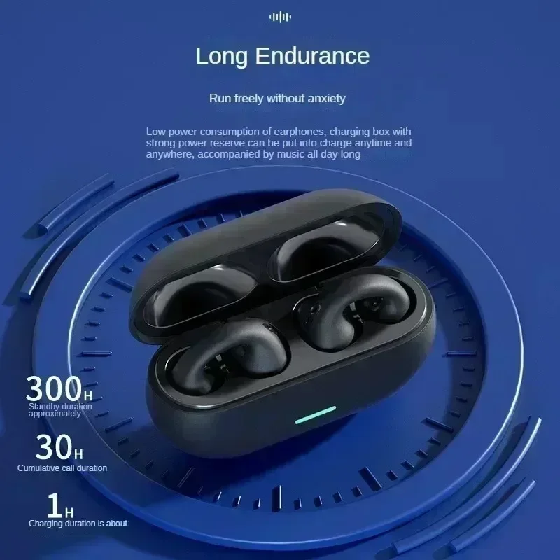 TWS Fone Bluetooth Headset 5.3 Wireless Headphones Clip Ear Music Noise Canceling HD Call Sports Gaming Earphone - Image 3
