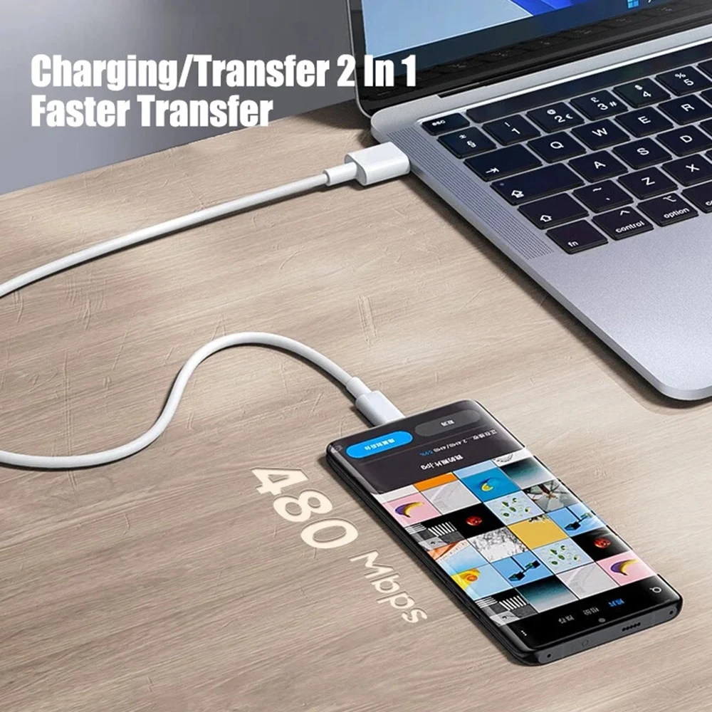 PD 60W USB C to USB Type C Cable Fast Charge Data Cable For Iphone 15 15Pro Huawei Samsung Xiaomi Data Line Black White - Image 4