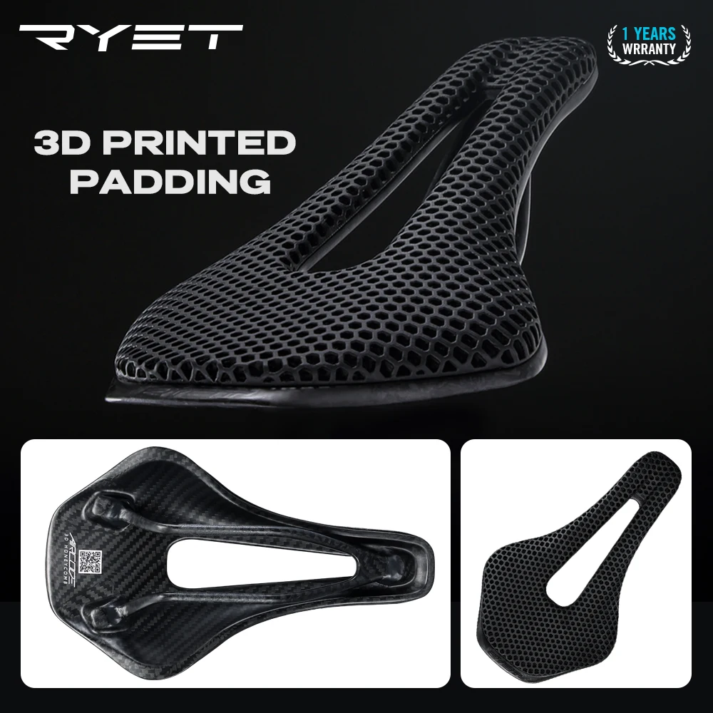RYET 3D Printed Bicycle Saddle Ultralight Carbon Fiber Hollow Comfortable Breathable MTB Gravel Road bike Cycling Seat P - Image 2