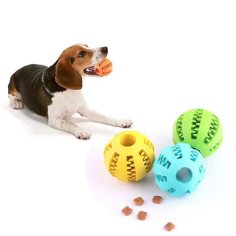 Dog Toy Ball, Nontoxic Bite Resistant Toy Ball for Pet Dogs Puppy Cat, Dog Pet Food Treat Feeder Chew Tooth Cleaning Bal - Image 4