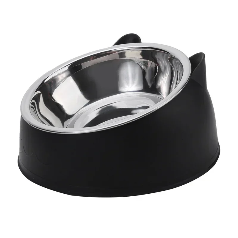 Stainless Steel Cat Bowl with Non Slip Base Cute Cat Ear Design Elevated Pet Food Water Bowl for Dog Kitten Puppy Safe D - Image 3