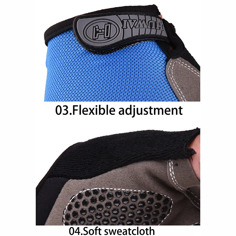 Men Cycling Bicycle Gloves Half Finger Gym Gloves Women Mitten Breathable Anti-slip Glove Fitness Sport Training Gloves - Image 3