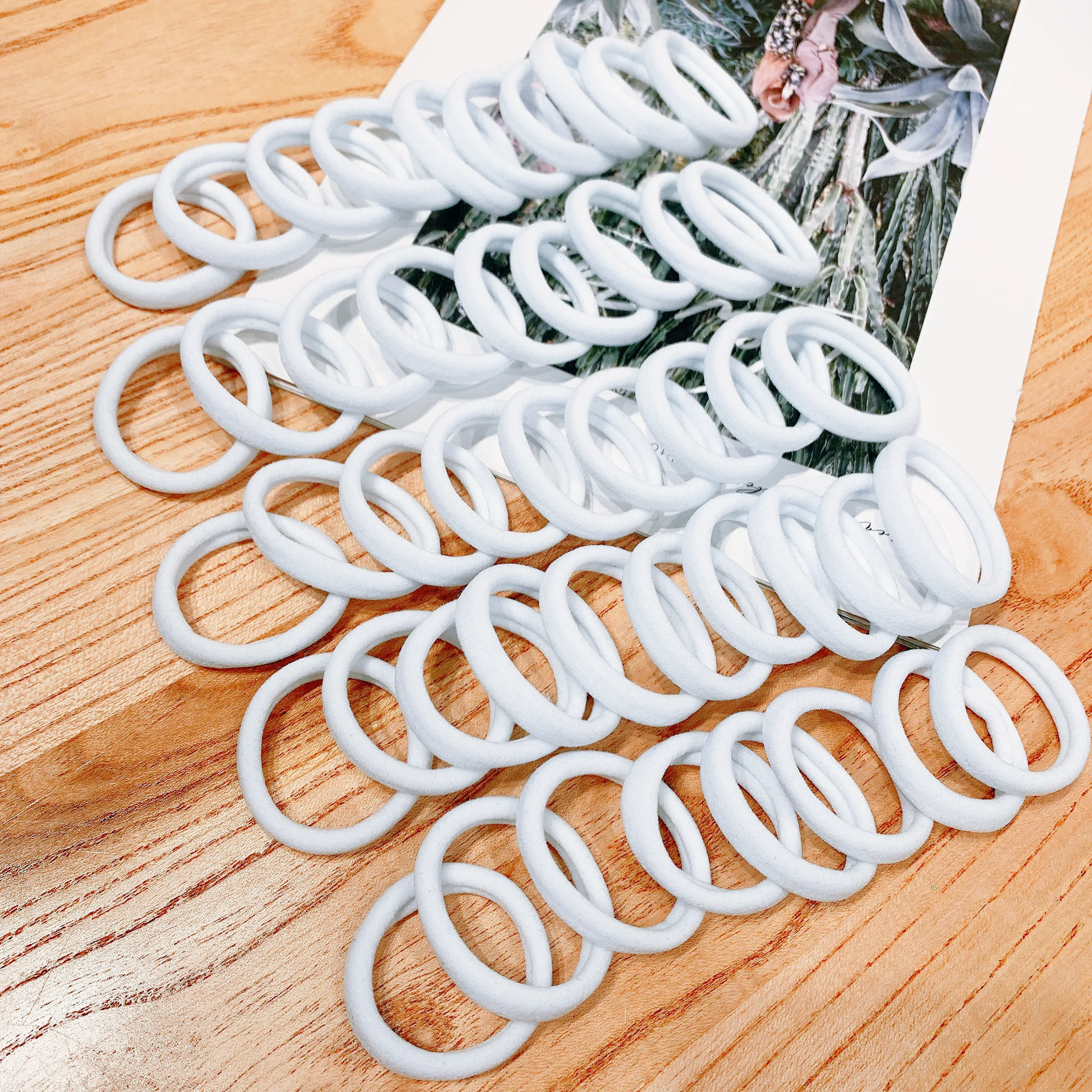 50/100 pieces of black and white hair bands, women's hair bands, high-elasticity rubber band hair bands, hair bands - Image 4