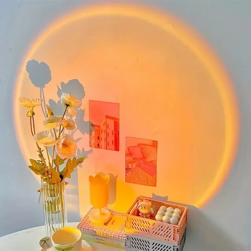 Sunset projection lamp, USB home decoration atmosphere lamp, multi-angle rotatable, suitable for home living room and be - Image 4