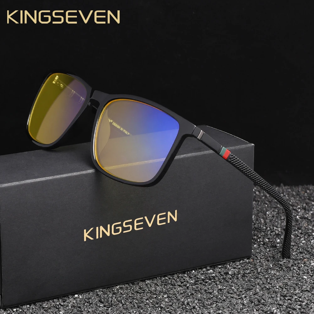 KINGSEVEN Blue Light Filter Transparent Glasses Men/Women Computer Anti-Blue Ray Eyewear Fashion Decorative Eyeglasses - Image 3