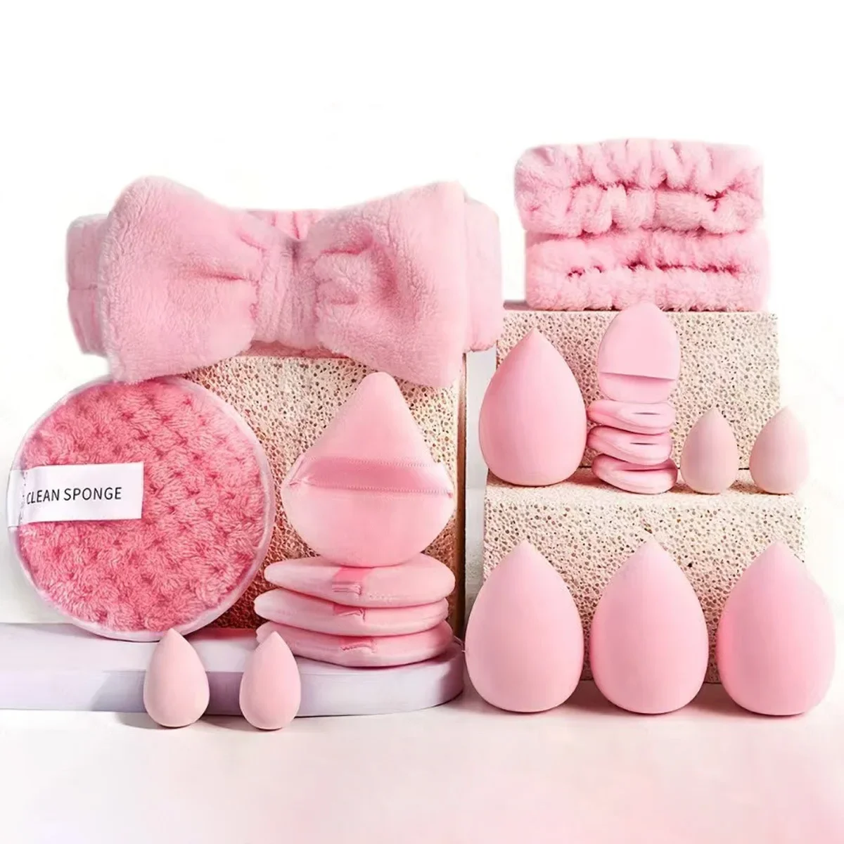 13/33pcs beauty set makeup kit large and small beauty sponges for flawless makeup application and removal of makeup full - Image 4