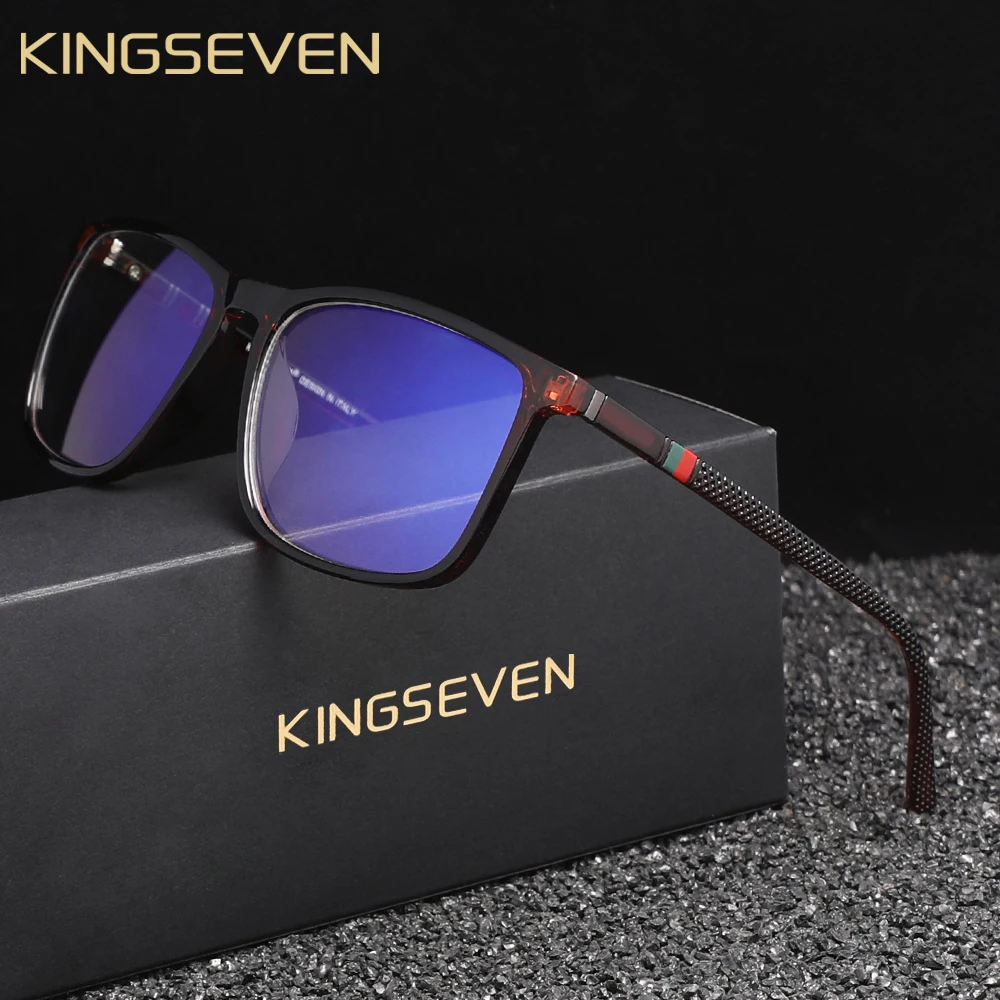 KINGSEVEN Blue Light Filter Transparent Glasses Men/Women Computer Anti-Blue Ray Eyewear Fashion Decorative Eyeglasses - Image 2
