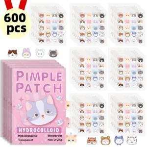 600 Pieces of Cartoon Cat Acne Patches, Facial Acne Patches,Concealer Acne patches,and Pimples Patches,Ultra-thin and Br