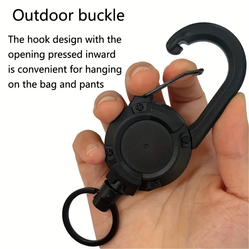 1/2/4pcs Extendable Retractable Holders Keychain Badge Reels Heavy Duty Clip With Carabiner Key Chain For Men Outdoor Ba - Image 4