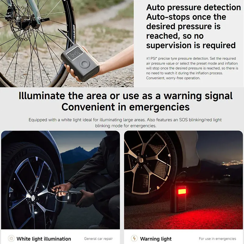 2024 Xiaomi Mijia Portable Electric Air Compressor 2 Pro, Tire Pressure Detection Air Pump, Multitool Portable Electric - Image 3