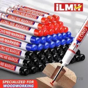 iLMH 1-40PCS Deep Hole Long Nib Head Markers For Metal Perforating Pen Waterproof Bathroom Woodworking Decoration Multi-