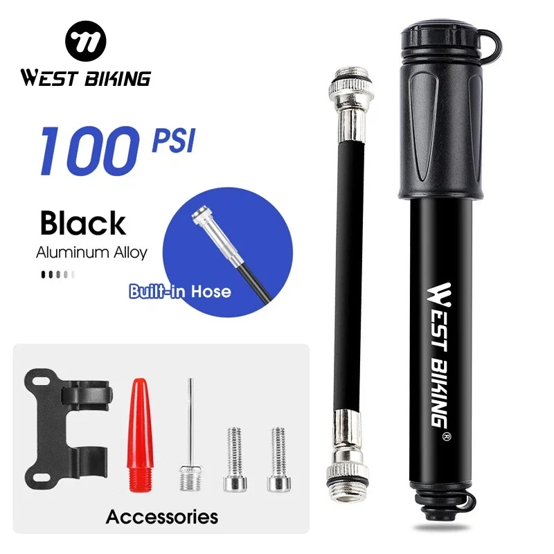 Nešiojama dviračio pompa WEST BIKING (100 PSI)