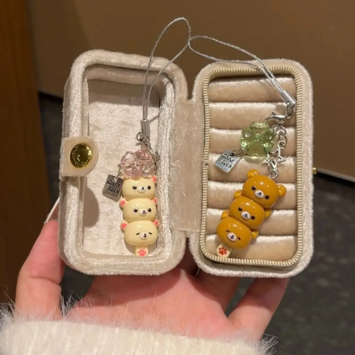 Cute Bear Phone Charms Pendant Kawaii Anime Keychain Accessories for Keys Schoolbag IPhone17 Pro Max Airpods Ins - Image 2