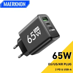Total 65W GaN USB Type C Charger Fast Charging Mobile Phone Charge Adapter For iPhone Samsung Xiaomi Huawei QC 3.0 Wall