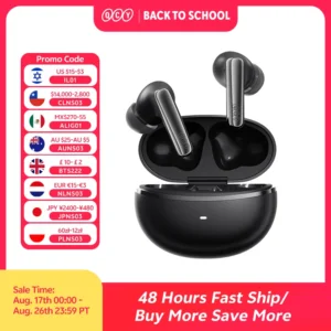 QCY MeloBuds N70 Adaptive ANC Wireless Earbuds Bluetooth 6.0 LDAC Hi-Res Audio 6 Mics Wireless Charging Earphones 50Hrs