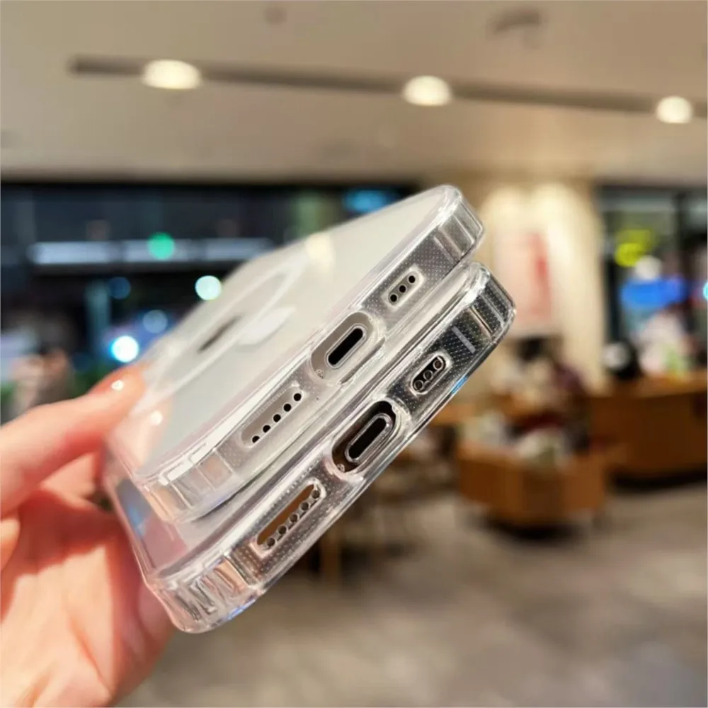 Transparent Magnetic Phone Case For iPhone 17 Pro Max 16 13 11 15 14 12 17 Air 17Promax 16E 17E Silicone Shockproof Fund - Image 3