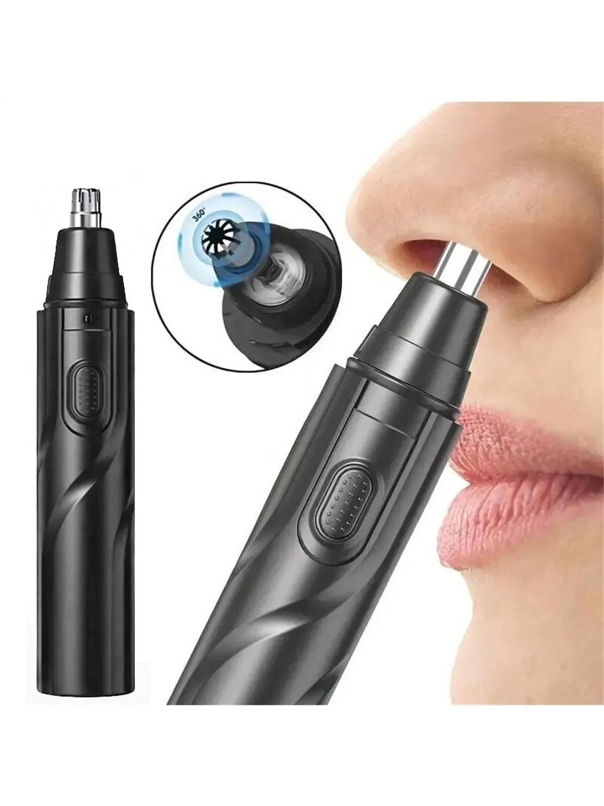 Black Electric Nose Hair Trimmers Ofer Low Noise High Torque,High Speed Motors for Washing Nose Hair for Both Men