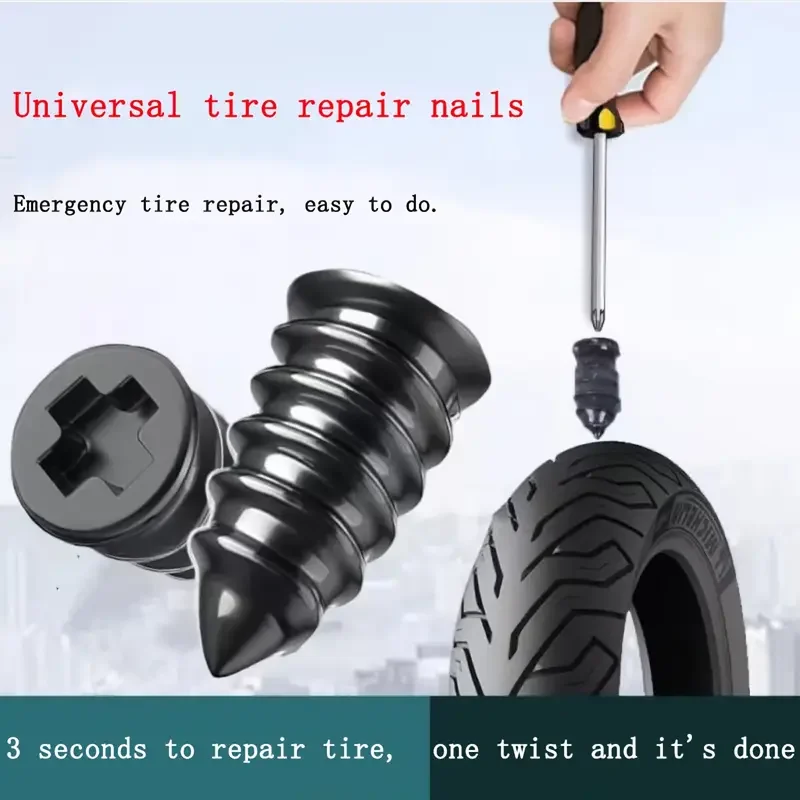 Universal Vacuum Tyre Repair Nail Kit Tubeless Tire Puncture Screw Fix Car Motorcycle ATV Patch Set
