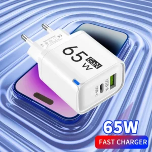 65W GaN Type C USB Fast Charge Chargers Dual Ports Cellphone Power Adapter For Samsung Huawei Xiaomi iPhone USB C Wall C