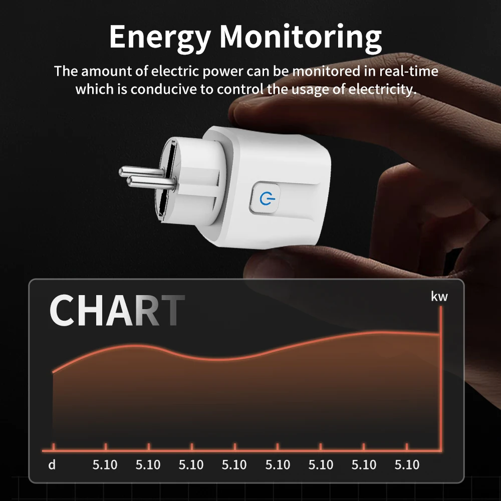 TNCE TUYA Smart Plug WiFi or Zigbee3.0 Socket EU 16A/20A Power Monitor Timing Function Voice Control Work With Alexa Goo - Image 4