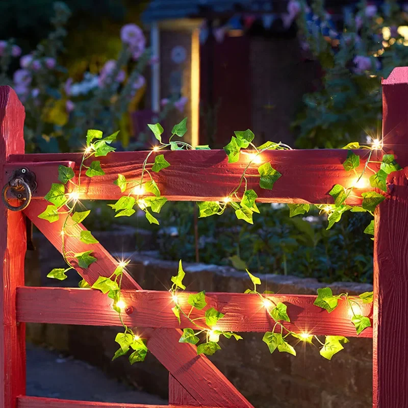Flower Green Leaf String Lights Artificial Vine Fairy Lights Battery Powered Christmas Tree Garland Light for Weeding Ho - Image 4