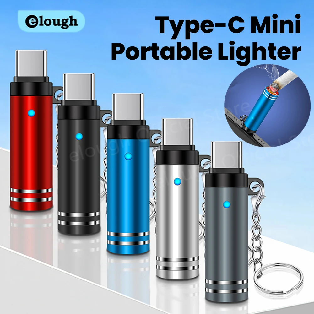 Mini Type C Mobile Phone Cigarette Lighter Air Blowing Cigarette Lighter Outdoor Safety USB C Lighter Adapter For iPhone