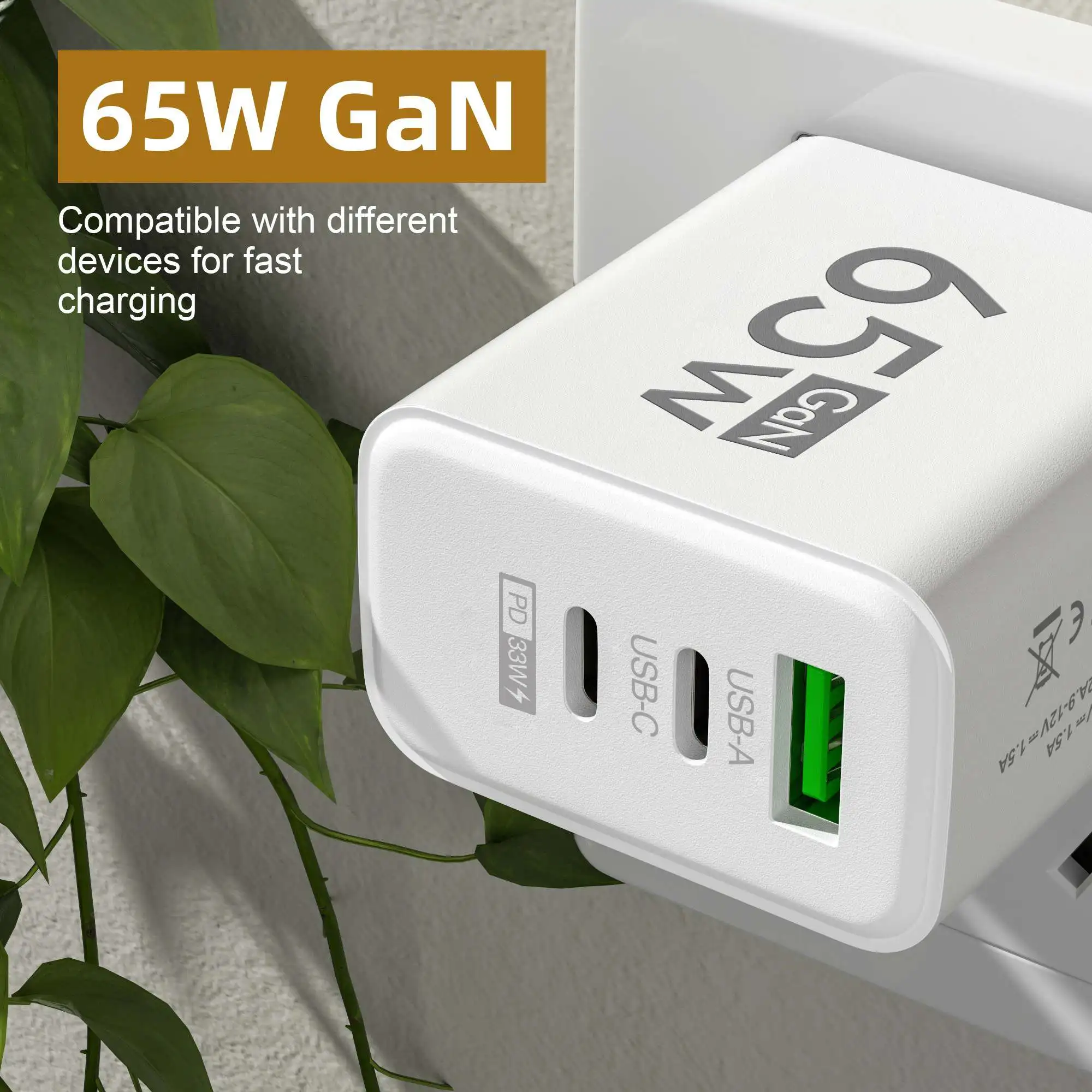 Total 65W GaN USB Type C Charger Fast Charging Mobile Phone Charge Adapter For iPhone Samsung Xiaomi Huawei QC 3.0 Wall - Image 4