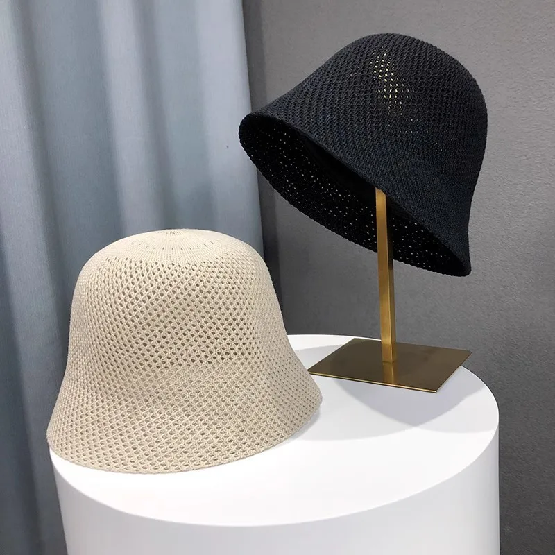 New Summer Beach Solid Wide Brim Bucket Hat For Women Hollow Breathable Sunshade Outdoor Girls Travel Panam Fisherman Ca - Image 3