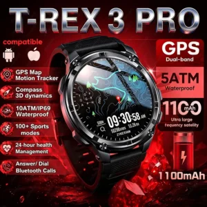 New T-Rex3 Ultra 1100mAh Battery Smart Watch GPS Track Compass IP69K Waterproof Sports tracker Outdoors Military Smartwa