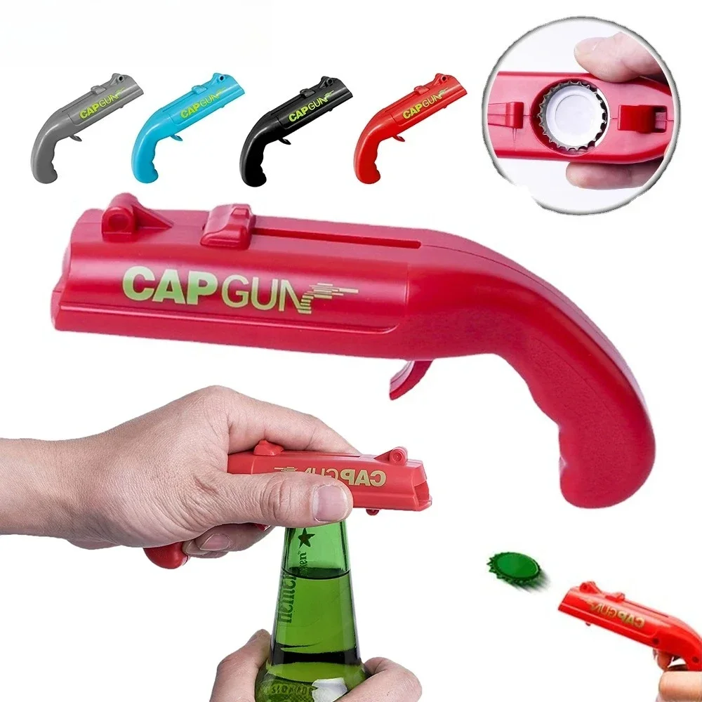 Cap Gun Beer Bottle Opener Portable Beverage Drinking Opening Gun Cap Launcher Kitchen Party Supply Bar Tool Kitchen Acc