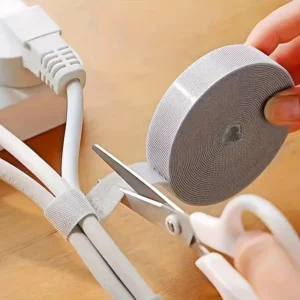 YITAPE 1M Silicone Hook and Loop Cable Organizer Reusable Cord Management Wire Wrap Strapping Tape for PC TV Phone Offic