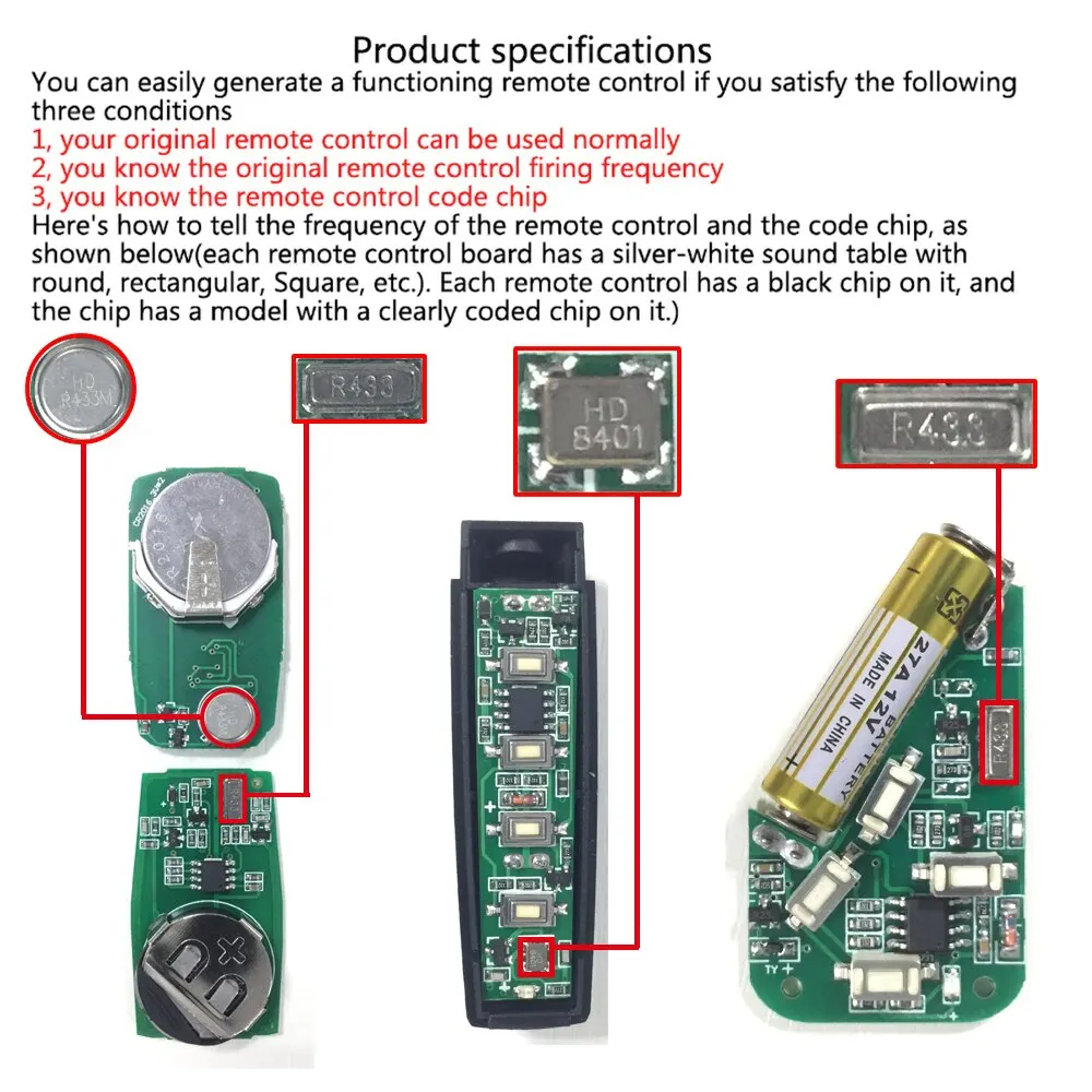 433MHz Auto Copy Remote Control Electric Garage Door Opener Remote Controller Duplicator Clone Cloning Code Transmitter - Image 3