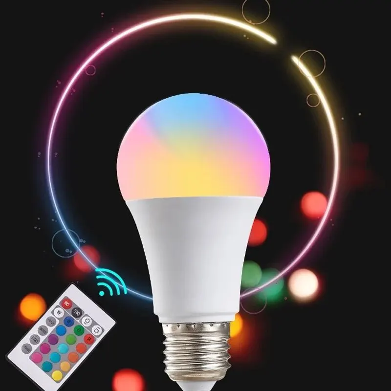 16 Colors RGB Bulb LED Multicolor Bulb E27 220V Household Lighting Dimmable 24 Key Remote Control Smart Lamp Atmosphere - Image 3