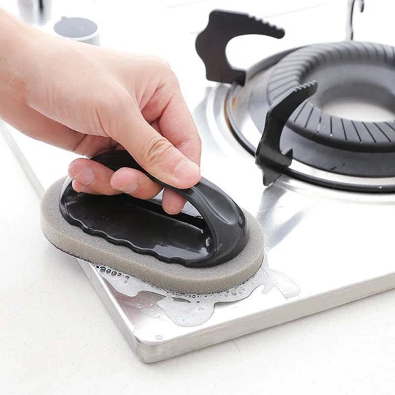 Magic Emery Sponge Brush Wipe Eraser Cleaner Kitchen Bath Rust Strong Decontamination Cleaning Tools With Handle Househo - Image 4