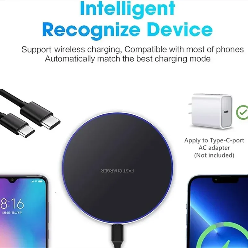 Wireless Charger Mobile Phone Chargers Pad Stand For iPhone 16 15 14 13 12 11 Pro Max Samsung Xiaomi Fast Charging Dock - Image 3