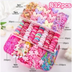 100/832 Pieces of Dopamine Sweet Accessory Set | Bow, Mini Clips – Perfect for Kids’ Hair Accessories, Holiday Gifts