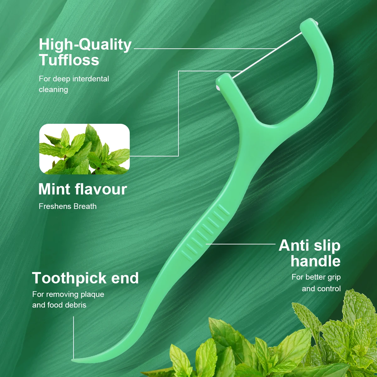 Mint Dental Floss Stick - Home Portable Disposable Care Dental Floss Stick - Oral Care - Deep Cleaning - Interdental Cle - Image 4