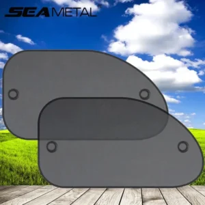 SEAMETAL 2PCS Car Window Sunshade Cover Sun Shield UV Protection Auto Front Rear Black Window Curtain Summer Car Accesso