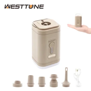 3 in 1 Mini Electric Inflatable Pump with Lights Wireless Air Compressor Inflate Deflate Air Pumps for Hiking Camping Eq
