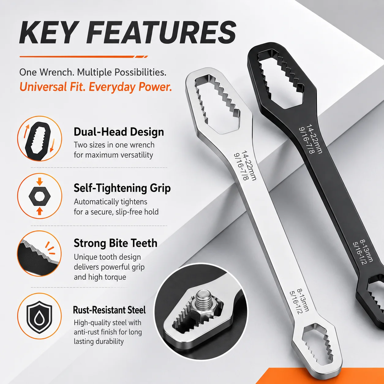 PINMOAP 1PC Universal Bike Repair Wrench Bicycle Multi Function Spanner Tool Fit MTB Road Cycling Maintenance Adjustment - Image 2